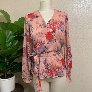 INC International Concepts Floral Blouse - Pink, Red, Blue